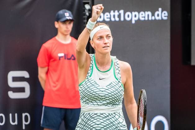 Bett1 Open WTA 500 Berlin, 24 06 2023 Petra Kvitova Czech Republic celebrates Bett1 Open Final WTA 500 Steffi Graf Stadium, Rot Weiss Tennis Club, Berlin, 24 06 2023 Bett1Open Copyright: xBEAUTIFULxSPORTS LucianoxLimax