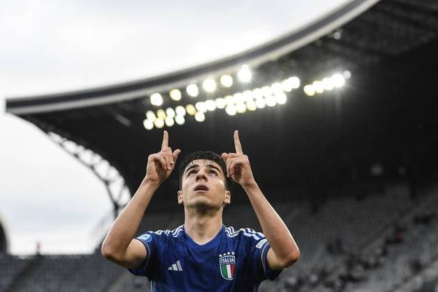 Db Cluj (Romania) 25 06 2023 - Euro 2023 Svizzera-Italia U21, U 21 foto Daniele Buffa Image nella foto: esultanza gol Fabiano Parisi 