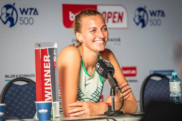 Bett1 Open WTA 500 Berlin, 24 06 2023 Petra Kvitova Czech Republic at the press conference after the match Bett1 Open Final WTA 500 Steffi Graf Stadium, Rot Weiss Tennis Club, Berlin, 24 06 2023 Bett1Open Copyright: xBEAUTIFULxSPORTS LucianoxLimax