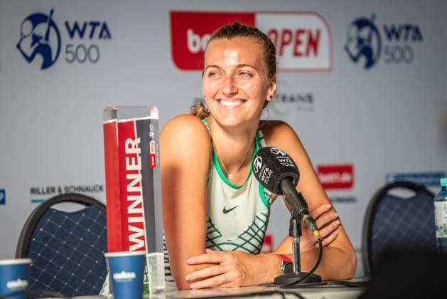 Bett1 Open WTA 500 Berlin, 24 06 2023 Petra Kvitova Czech Republic at the press conference after the match Bett1 Open Final WTA 500 Steffi Graf Stadium, Rot Weiss Tennis Club, Berlin, 24 06 2023 Bett1Open Copyright: xBEAUTIFULxSPORTS LucianoxLimax