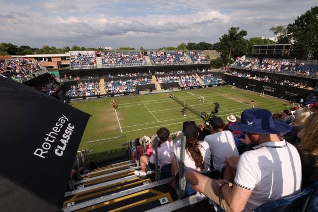 Mandatory Credit: Photo by Ryan Browne Shutterstock (13977110bj) A general view during the Women s Doubles Final. Rothesay Classic, Day Seven, Tennis, Edgbaston Priory Club, Birmingham, UK - 25 Jun 2023 Rothesay Classic, Day Seven, Tennis, Edgbaston Priory Club, Birmingham, UK - 25 Jun 2023 Copyright: xRyanxBrowne Shutterstockx 13977110bj