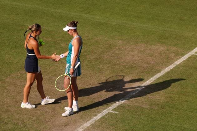 Mandatory Credit: Photo by Ryan Browne Shutterstock (13977110bo) Barbora Krejikova and Marta Kostyuk pose after winning the Women s Doubles Final of the Rothesay Classic. Rothesay Classic, Day Seven, Tennis, Edgbaston Priory Club, Birmingham, UK - 25 Jun 2023 Rothesay Classic, Day Seven, Tennis, Edgbaston Priory Club, Birmingham, UK - 25 Jun 2023 Copyright: xRyanxBrowne Shutterstockx 13977110bo