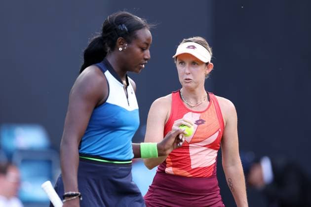 Mandatory Credit: Photo by Ryan Browne Shutterstock (13977110bu) Storm Hunter and Alycia Parks during thebRothesay Women s Classic Final. Rothesay Classic, Day Seven, Tennis, Edgbaston Priory Club, Birmingham, UK - 25 Jun 2023 Rothesay Classic, Day Seven, Tennis, Edgbaston Priory Club, Birmingham, UK - 25 Jun 2023 Copyright: xRyanxBrowne Shutterstockx 13977110bu