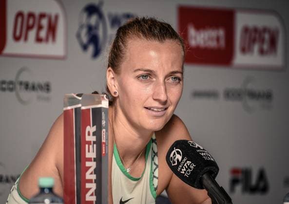 24 06 2023, xlakx, sports tennis, WTA Tour 2023 in Berlin emspor, v l press conference of Petra Kvitova Czech Republic Berlin