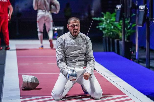 Bilder des Jahres 2023, Sport 06 Juni Sport Themen der Woche KW25 Sport Bilder des Tages 24.06.2023 KRAKOW UL. LEMA TAURON ARENA ( POLAND ) SZERMIERKA ( FENCING ) - IGRZYSKA EUROPEJSKIE ( Europaspiele ) 2023 INDYWIDUALNA SZABLA MEZCZYZN ( MEN™S SABRE INDIVIDUAL ) NZ SANDRO BAZADZE FOTO BORYS GOGULSKI CYFRASPORT NEWSPIX.PL --- Newspix.pl  20230625_CSBG_2008