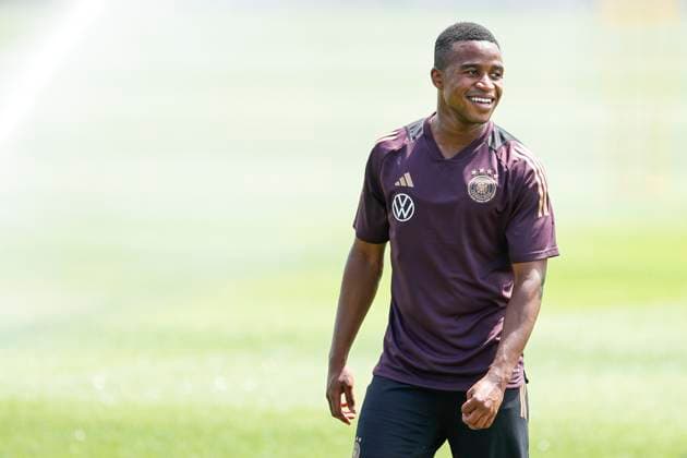 Sport Themen der Woche KW26 Sport Bilder des Tages UEFA U21, U 21 EM, Trainingseinheit U21-Nationalmannschaft, 26.06.2023, Batumi Youssoufa MOUKOKO ( 11, Deutschland, Borussia Dortmund), UEFA U21-Fussball-Europameisterschaft in Rumaenien und Georgien, Trainingseinheit U21 Nationalmannschaft, 26.06.2023, Batumi *** UEFA U21 European Championship, U21 national team training session, 26 06 2023, Batumi Youssoufa MOUKOKO 11, Germany, Borussia Dortmund , UEFA U21 European Football Championship in Romania and Georgia, U21 national team training session, 26 06 2023, Batumi Copyright: xBEAUTIFULxSPORTS Meuselx