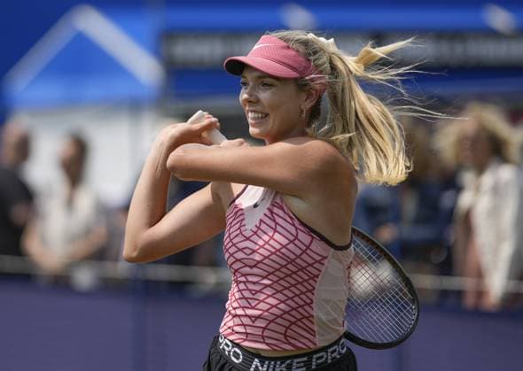 Mandatory Credit: Photo by Dave Shopland Shutterstock (13984422a) Great Britain s Number one Katie Boulter practices at Eastbourne for her match tomorrow. Rothesay International Eastbourne, Tennis, Day One, Devonshire Park, Eastbourne, UK - 26 Jun 2023 Rothesay International Eastbourne, Tennis, Day One, Devonshire Park, Eastbourne, UK - 26 Jun 2023 Copyright: xDavexShopland Shutterstockx 13984422a