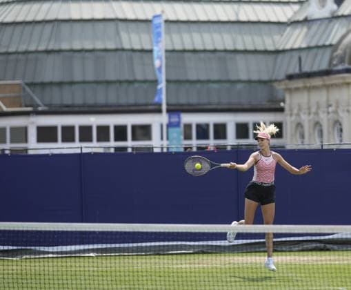 Mandatory Credit: Photo by Dave Shopland Shutterstock (13984422b) Great Britain s Number one Katie Boulter practices at Eastbourne for her match tomorrow. Rothesay International Eastbourne, Tennis, Day One, Devonshire Park, Eastbourne, UK - 26 Jun 2023 Rothesay International Eastbourne, Tennis, Day One, Devonshire Park, Eastbourne, UK - 26 Jun 2023 Copyright: xDavexShopland Shutterstockx 13984422b