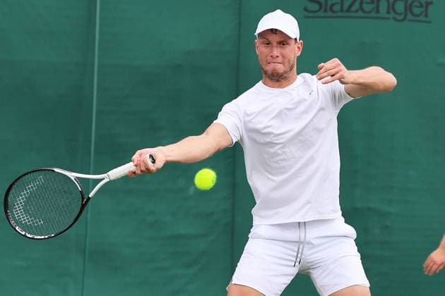 TENNIS - Wimbledon 2023 LONDON,ENGLAND,26.JUN.23 - TENNIS - ATP, Tennis Herren World Tour, Wimbledon, Grand Slam, qualification. Image shows Filip Misolic (AUT).  GEPAxpictures xAlanxGrieves