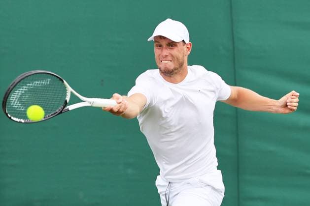 TENNIS - Wimbledon 2023 LONDON,ENGLAND,26.JUN.23 - TENNIS - ATP, Tennis Herren World Tour, Wimbledon, Grand Slam, qualification. Image shows Filip Misolic (AUT).  GEPAxpictures xAlanxGrieves