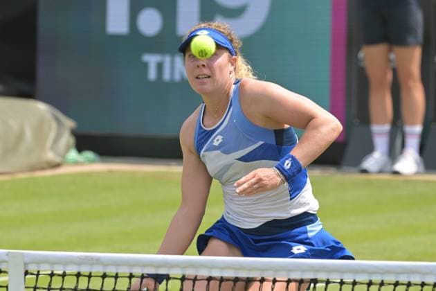 26 06 2023, xbrx, tennis Bad Homburg Open WTA 250, emspor, v l Friedsam, Anna Lena GER , focused, concentrated, plays the ball Bad Homburg