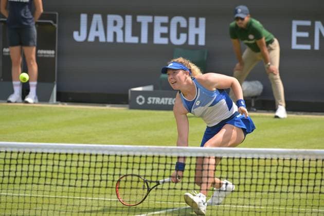 26 06 2023, xbrx, tennis Bad Homburg Open WTA 250, emspor, v l Friedsam, Anna Lena GER , focused, concentrated, plays the ball Bad Homburg