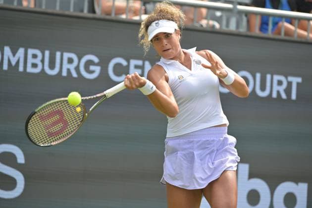 26 06 2023, xbrx, tennis Bad Homburg Open WTA 250, emspor, v l Sherif, Mayar EGY , focused, concentrated, plays the ball Bad Homburg.