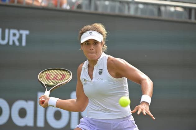26 06 2023, xbrx, tennis Bad Homburg Open WTA 250, emspor, v l Sherif, Mayar EGY , focused, concentrated, plays the ball Bad Homburg.