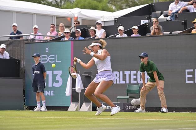 26 06 2023, xbrx, tennis Bad Homburg Open WTA 250, emspor, v l Sherif, Mayar EGY , focused, concentrated, plays the ball Bad Homburg.