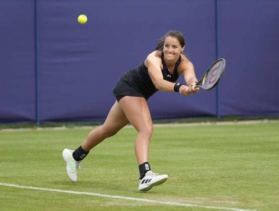 Mandatory Credit: Photo by Dave Shopland Shutterstock (13984422cf) Great Britain s Jodie Burrage action during her 1st round win Rothesay International Eastbourne, Tennis, Day One, Devonshire Park, Eastbourne, UK - 26 Jun 2023 Rothesay International Eastbourne, Tennis, Day One, Devonshire Park, Eastbourne, UK - 26 Jun 2023 Copyright: xDavexShopland Shutterstockx 13984422cf