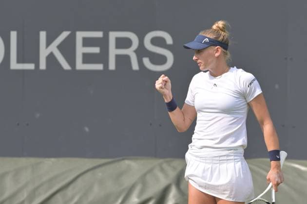 26 06 2023, xbrx, tennis Bad Homburg Open WTA 250, emspor, v l Teichmann, Jil SUI , gesturing, gesturing with arms, cheering, focused, concentrated Bad Homburg