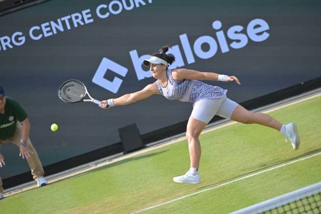 26 06 2023, xbrx, tennis Bad Homburg Open WTA 250, emspor, v l Andreescu, Bianca CAN , plays the ball, focused, concentrated Bad Homburg