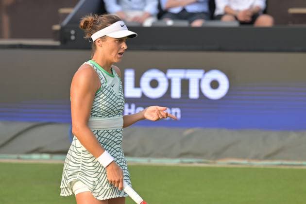 26 06 2023, xbrx, tennis Bad Homburg Open WTA 250, emspor, v l Maria, Tatjana GER , focused, concentrated, plays the ball Bad Homburg