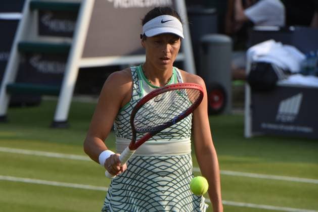 26 06 2023 Tennis, WTA, Bad Homburg Open 2023 Sixteenth final Iga Natalia SwiÄÖtek POL vs Tatjana Maria GER picture shows Tatjana Maria GER emspor, DFL regulations prohibit any use of photographs as image sequences and or quasi video