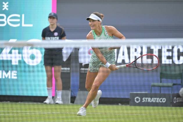 26 06 2023, xbrx, tennis Bad Homburg Open WTA 250, emspor, v l Maria, Tatjana GER , plays the ball, focused, concentrated Bad Homburg