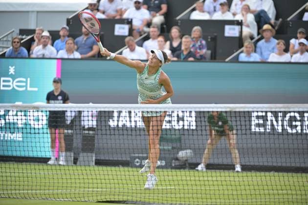 26 06 2023, xbrx, tennis Bad Homburg Open WTA 250, emspor, v l Maria, Tatjana GER , plays the ball, focused, concentrated Bad Homburg