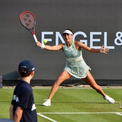 26 06 2023 Tennis, WTA, Bad Homburg Open 2023 Sixteenth final Iga Natalia SwiÄÖtek POL vs Tatjana Maria GER picture shows Tatjana Maria GER emspor, DFL regulations prohibit any use of photographs as image sequences and or quasi video