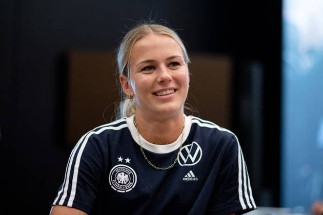 Merle Frohms Germany, 01 , GER, DFB Womens National Football Team, Media Day Adidas World of Sports Herzogenaurach, Season 2022 2023, 26 06 2023 GER, DFB Womens National Football Team, Media Day Adidas World of Sports Herzogenaurach, Season 2022 2023, 26 06 2023 Offenbach Copyright: xEibner-Pressefoto Memmlerx EP_MMR