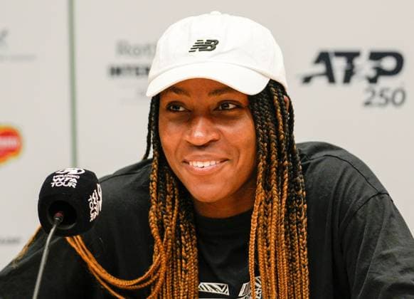 Mandatory Credit: Photo by Dave Shopland Shutterstock (13984798cg) USA s Coco Gauff press conference, PK, Pressekonferenz Rothesay International Eastbourne, Tennis, Day Two, Devonshire Park, Eastbourne, UK - 27 Jun 2023 Rothesay International Eastbourne, Tennis, Day Two, Devonshire Park, Eastbourne, UK - 27 Jun 2023 Copyright: xDavexShopland Shutterstockx 13984798cg