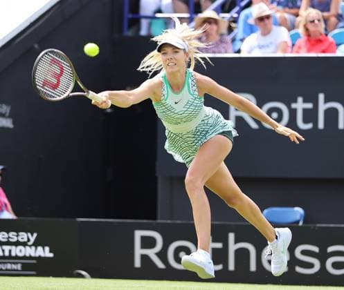 TENNIS - WTA, Tennis Damen Rothesay Open 2023 EASTBOURNE,ENGLAND,27.JUN.23 - TENNIS - WTA Tour, Rothesay Open. Image shows Katie Boulter (GBR).  GEPAxpictures xAlanxGrieves