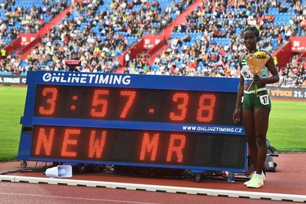 Sport Themen der Woche KW26 Bilder des Jahres 2023, Sport 06 Juni Sport Bilder des Tages Athlete Diribe Welteji from Ethiopia competed in women s 1500 metres run during the 63rd Golden Spike Ostrava annual athletics event, part of the IAAF World Challenge Meetings, in Ostrava, Czech Republic, on June 27, 2023. (CTKxPhoto JaroslavxOzana) CTKPhotoP2023062708204  CTKPhotoP2023062708204