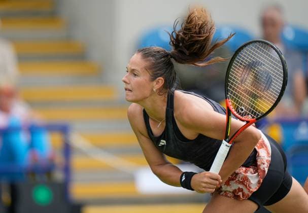 Mandatory Credit: Photo by Dave Shopland Shutterstock (13984799s) Russia s Daria Kasatkina in 2nd round action Rothesay International Eastbourne, Tennis, Day Three, Devonshire Park, Eastbourne, UK - 28 Jun 2023 Rothesay International Eastbourne, Tennis, Day Three, Devonshire Park, Eastbourne, UK - 28 Jun 2023 Copyright: xDavexShopland Shutterstockx 13984799s