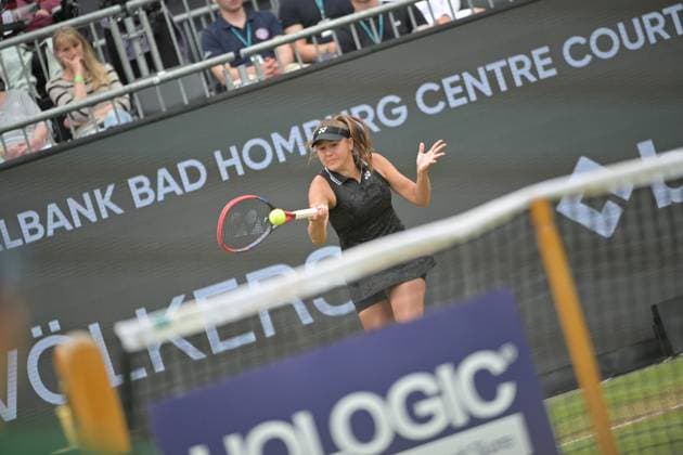 28 06 2023, xbrx, tennis bad homburg open wta 250, emspor, v l rodina, evgeniya, plays the ball, focused, concentrated bad homburg
