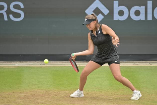28 06 2023, xbrx, tennis bad homburg open wta 250, emspor, v l rodina, evgeniya, plays the ball, focused, concentrated bad homburg