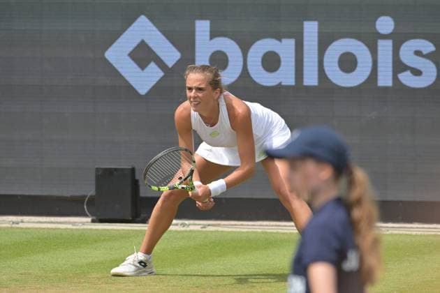 28 06 2023, xbrx, tennis Bad Homburg Open WTA 250, emspor, v l Bronzetti, Lucia ITA , focused, concentrated, plays the ball Bad Homburg