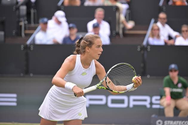 28 06 2023, xbrx, tennis Bad Homburg Open WTA 250, emspor, v l Bronzetti, Lucia ITA , focused, concentrated, plays the ball Bad Homburg
