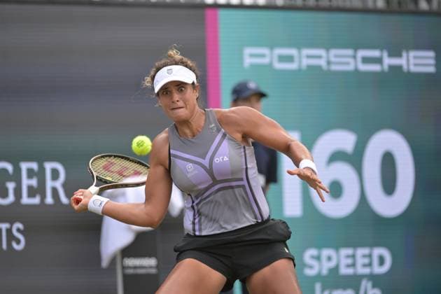 28 06 2023, xbrx, tennis Bad Homburg Open WTA 250, emspor, v l Sherif, Mayar EGY , plays the ball, focused, concentrated Bad Homburg.