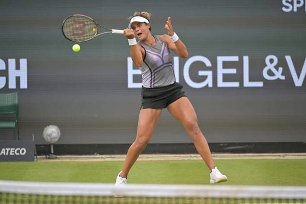 28 06 2023, xbrx, tennis Bad Homburg Open WTA 250, emspor, v l Sherif, Mayar EGY , plays the ball, focused, concentrated Bad Homburg.