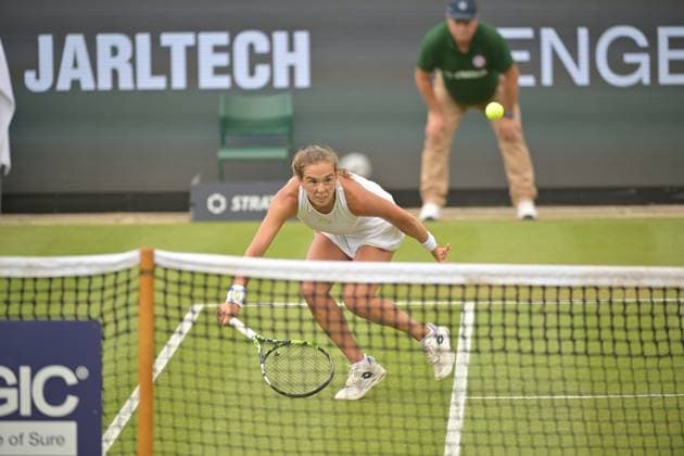 28 06 2023, xbrx, tennis Bad Homburg Open WTA 250, emspor, v l Bronzetti, Lucia ITA , focused, concentrated, plays the ball Bad Homburg