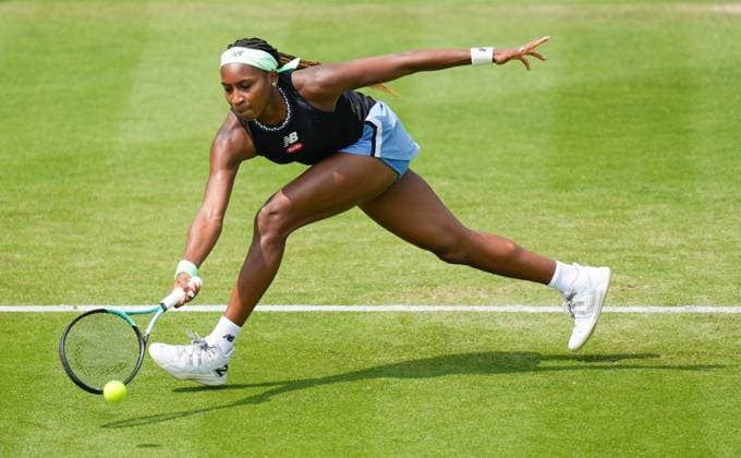 Mandatory Credit: Photo by Dave Shopland Shutterstock (13984799ag) USA s Coco Gauff during her 2nd round win Rothesay International Eastbourne, Tennis, Day Three, Devonshire Park, Eastbourne, UK - 28 Jun 2023 Rothesay International Eastbourne, Tennis, Day Three, Devonshire Park, Eastbourne, UK - 28 Jun 2023 Copyright: xDavexShopland Shutterstockx 13984799ag