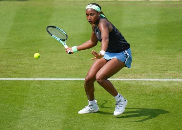 Mandatory Credit: Photo by Dave Shopland Shutterstock (13984799ah) USA s Coco Gauff during her 2nd round win Rothesay International Eastbourne, Tennis, Day Three, Devonshire Park, Eastbourne, UK - 28 Jun 2023 Rothesay International Eastbourne, Tennis, Day Three, Devonshire Park, Eastbourne, UK - 28 Jun 2023 Copyright: xDavexShopland Shutterstockx 13984799ah