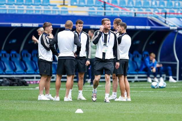 UEFA U21 European Championship, Germany England, 3 group match, 28 06 2023, Batumi The German U21 national team inspecting the pitch before the match against England, UEFA U21 European Football Championship in Romania and Georgia, Germany England, 3 group match, 28 06 2023, Batumi Copyright: xBEAUTIFULxSPORTS Meuselx