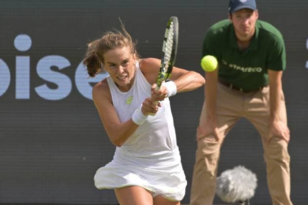 28 06 2023, xbrx, tennis Bad Homburg Open WTA 250, emspor, v l Bronzetti, Lucia ITA , focused, concentrated, plays the ball Bad Homburg