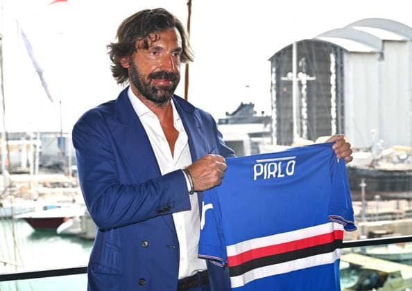 Sport Themen der Woche KW26 Sport Bilder des Tages June 28, 2023, GENOVA, ITALY: The new UC Sampdoria coach Andrea Pirlo during the presentation to the press, Genoa, Italy 28 June 2023..ANSA LUCA ZENNARO Calcio, Serie B, Uc Sampdoria presenta Andrea Pirlo e Nicola Legrottaglie  - ZUMAa110 20230628_zaf_a110_043 Copyright: xLucaxZennarox