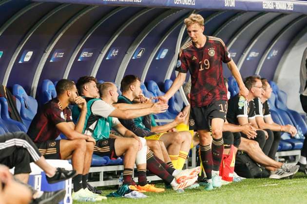 UEFA U21 European Championship, Germany England, 3 group match, 28 06 2023, Batumi Nelson WEIPER 19, Germany, 1 FSV Mainz 05 , UEFA U21 European Football Championship in Romania and Georgia, Germany England, 3 group match, 28 06 2023, Batumi Copyright: xBEAUTIFULxSPORTS Meuselx