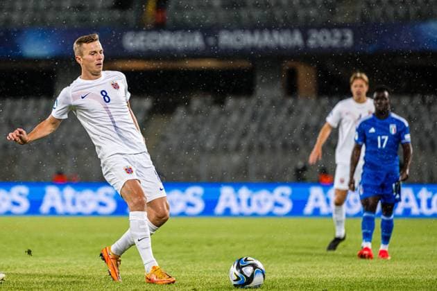 230628 Johan Hove of Norway during the UEFA European Under 21 Championship group stage football match between Italy and Norway on June 28, 2023 in Cluj Napoca Photo Marius Simensen BILDBYRAN COP 238 MM0023 bbeng euro under 21 football fotball fotboll fotboll italia norge norway soccer taly u21 u21 em uefa european under 21 championship  Copyright: MARIUSxSIMENSEN BB230628BB219