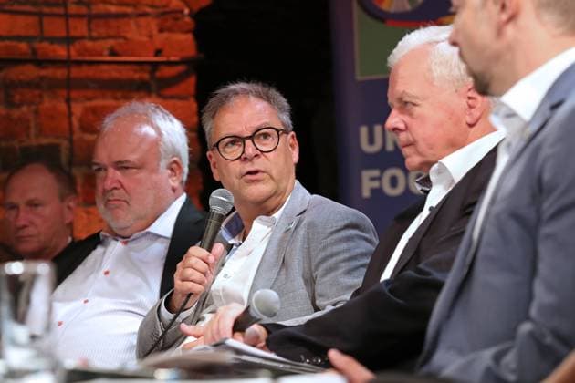 Tourism Breakfast EURO 2024, Venue Leipzig, 28 06 2023 Hermann Winkler President Saxon Football Association SFV, President Northeast German Football Association NOFV, Vice President DFB at the 222 Tourism Breakfast on 28 06 2023 in the Moritzbastei Leipzig on the subject of kick-off EURO 2024 Where is the venue Leipzig a year before the European Football Championship Copyright: xBEAUTIFULxSPORTS JanxKaeferx
