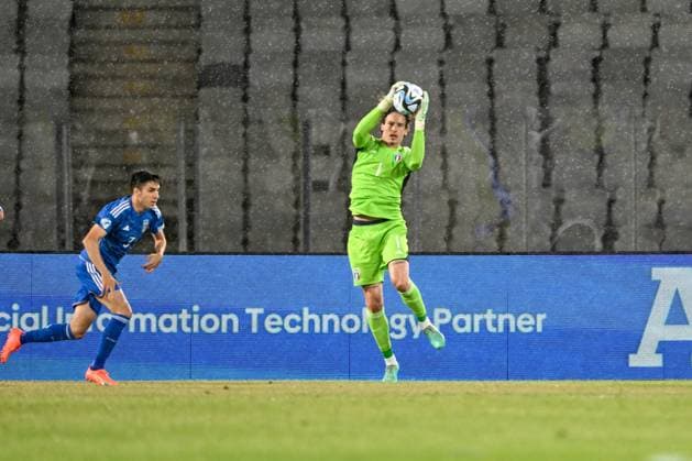 Italy U21, U 21 ¢& x80;& x99;s Marco Carnesecchi during the third qualifying round UEFA European Under-21 Championship 2023 soccer match Italy U21 vs. Norway U21 at the Cluj Arena stadium in Cluj Napoca, Romania, 28nd of June 2023  Copyright: xVinnyxOrlando IPAxSportx xipa-agx xIPAxSportx 0 IPA_IPA38936303