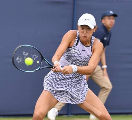 TENNIS - WTA, Tennis Damen Rothesay International EASTBOURNE,ENGLAND,28.JUN.23 - TENNIS - WTA Tour, Rothesay International. Image shows Wang Xiyu (CHN).  GEPAxpictures xAlanxGrieves