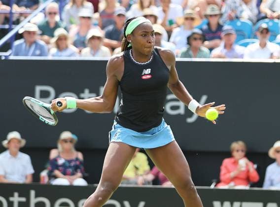 TENNIS - WTA, Tennis Damen Rothesay International EASTBOURNE,ENGLAND,28.JUN.23 - TENNIS - WTA Tour, Rothesay International. Image shows Coco Gauff (USA).  GEPAxpictures xAlanxGrieves